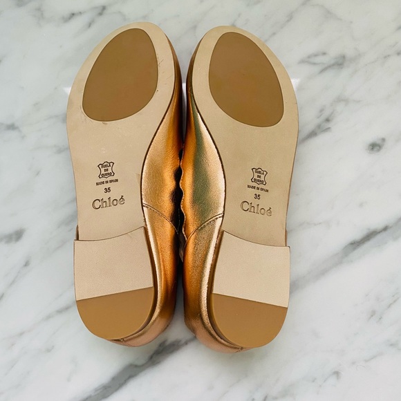 Chloe EU35 Rose Gold Girls Ballerinas - Picture 5 of 5